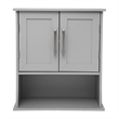 Pemberly Row Bathroom Wall Mount Medicine Cabinet with Magnetic Doors in Gray