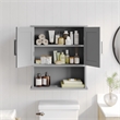 Pemberly Row Bathroom Wall Mount Medicine Cabinet with Magnetic Doors in Gray