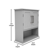 Pemberly Row Bathroom Wall Mount Medicine Cabinet with Magnetic Doors in Gray