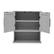 Pemberly Row Bathroom Wall Mount Medicine Cabinet with Magnetic Doors in Gray