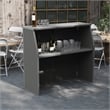 Pemberly Row 4' Slate Gray Laminate Foldable Portable Event Bar