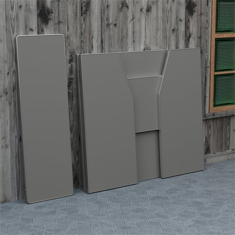 Pemberly Row 4' Slate Gray Laminate Foldable Portable Event Bar