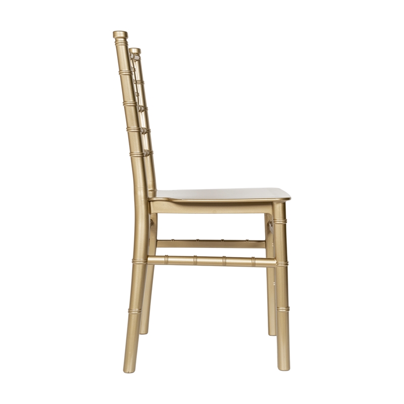Pemberly Row Child's Classic Resin Chiavari Chair for All Occasions in Gold