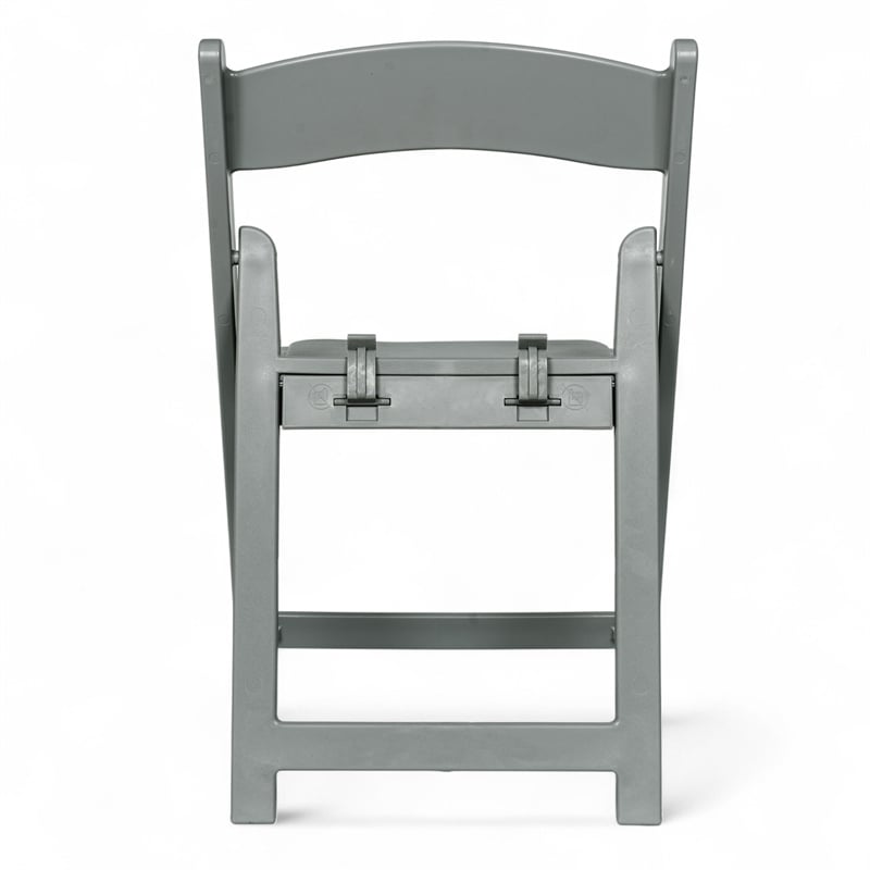 Pemberly Row Kids Gray Resin Folding Chair with Waterproof Padded Seat