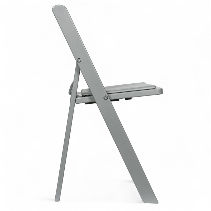 Pemberly Row Kids Gray Resin Folding Chair with Waterproof Padded Seat