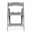 Pemberly Row Kids Gray Resin Folding Chair with Waterproof Padded Seat