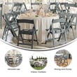 Pemberly Row Kids Gray Resin Folding Chair with Waterproof Padded Seat