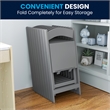 Pemberly Row Kids Gray Resin Folding Chair with Waterproof Padded Seat