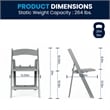 Pemberly Row Kids Gray Resin Folding Chair with Waterproof Padded Seat