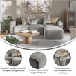 Pemberly Row 4 Piece Modular Sectional Sofa with Ottoman in Gray
