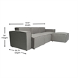 Pemberly Row 4 Piece Modular Sectional Sofa with Ottoman in Gray