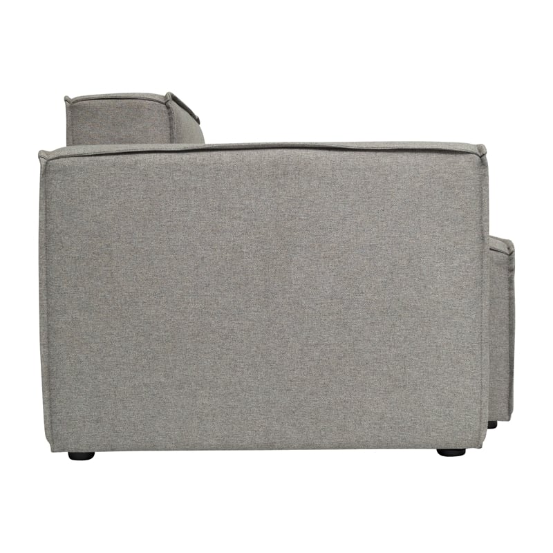 Pemberly Row Modular Sectional Sofa Left Side Chair with Armrest in Gray