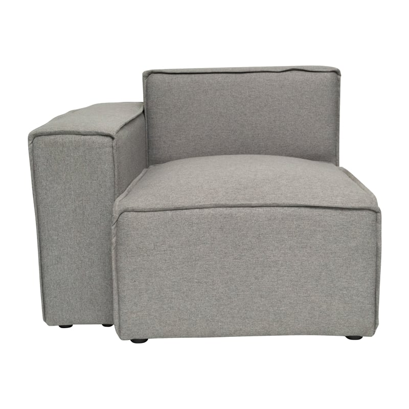 Pemberly Row Modular Sectional Sofa Left Side Chair with Armrest in Gray