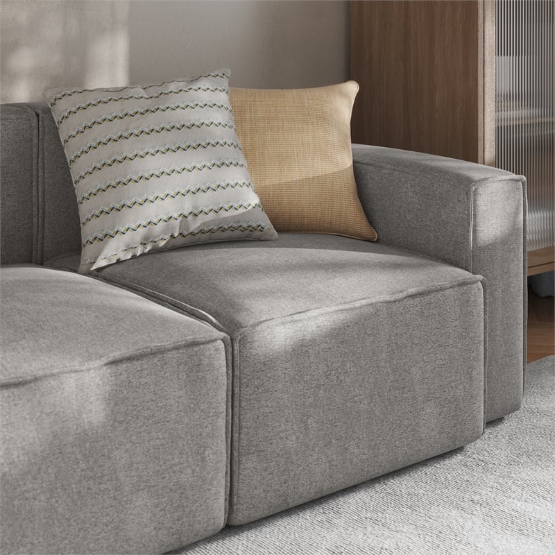 Pemberly Row Modular Sectional Sofa Right Side Chair with Armrest in Gray