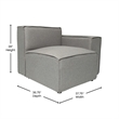 Pemberly Row Modular Sectional Sofa Right Side Chair with Armrest in Gray