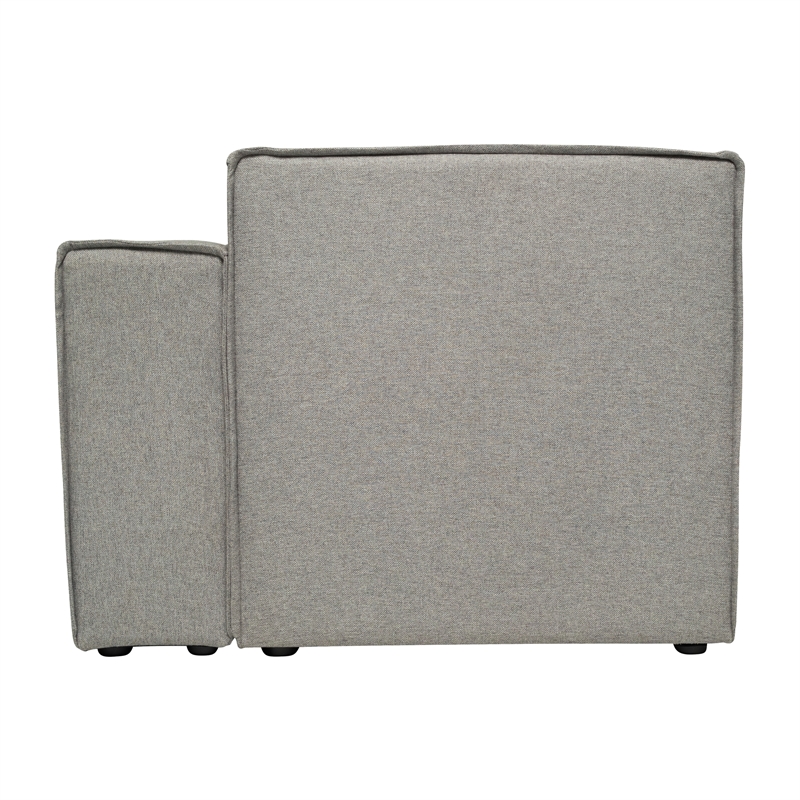 Pemberly Row Modular Sectional Sofa Right Side Chair with Armrest in Gray