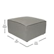 Pemberly Row Contemporary Modular Sectional Sofa Ottoman in Gray