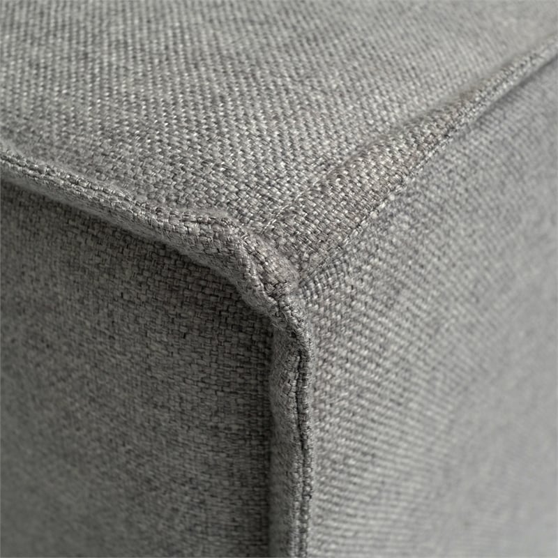 Pemberly Row Contemporary Modular Sectional Sofa Ottoman in Gray