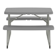 Pemberly Row Indoor/Outdoor Kids Gray Folding Picnic Table with Benches