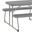 Pemberly Row Indoor/Outdoor Kids Gray Folding Picnic Table with Benches