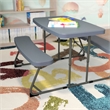 Pemberly Row Indoor/Outdoor Kids Gray Folding Picnic Table with Benches