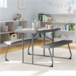 Pemberly Row Indoor/Outdoor Kids Gray Folding Picnic Table with Benches