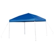 Pemberly Row 10' x 10' Blue Pop Up Canopy with Folding Table and 4 White Chairs
