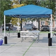 Pemberly Row 10' x 10' Blue Pop Up Canopy with Folding Table and Benches Set