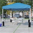 Pemberly Row 10' x 10' Blue Pop Up Canopy with Folding Table and 4 White Chairs