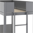 Pemberly Row Twin Over Twin Solid Wood Bunk Bed Frame for Kids in Gray