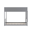 Pemberly Row Twin Over Twin Solid Wood Bunk Bed Frame for Kids in Gray