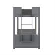 Pemberly Row Twin Over Twin Solid Wood Bunk Bed Frame for Kids in Gray