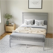 Pemberly Row Solid Wood Full Platform Bed with Headboard and Slats in Gray