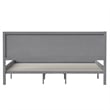 Pemberly Row Solid Wood King Platform Bed with Headboard and Slats in Gray