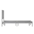 Pemberly Row Solid Wood King Platform Bed with Headboard and Slats in Gray