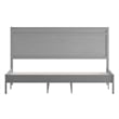Pemberly Row Solid Wood King Platform Bed with Headboard and Slats in Gray
