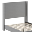 Pemberly Row Full Upholstered Platform Bed with Channel Stitched Headboard