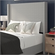 Pemberly Row Full Upholstered Platform Bed with Channel Stitched Headboard