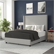Pemberly Row Full Upholstered Platform Bed with Channel Stitched Headboard