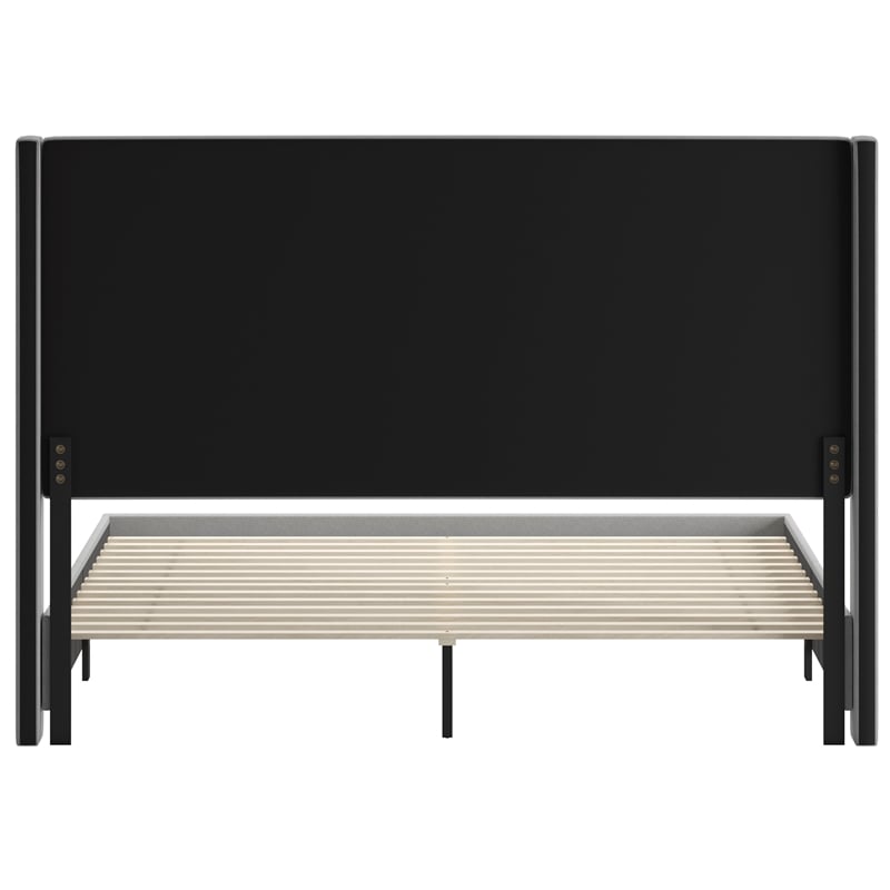 Pemberly Row King Upholstered Platform Bed with Channel Stitched Headboard