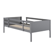 Pemberly Row Twin Over Full Solid Wood Bunk Bed Frame for Kids in Gray