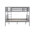 Pemberly Row Twin Over Full Solid Wood Bunk Bed Frame for Kids in Gray