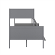 Pemberly Row Twin Over Full Solid Wood Bunk Bed Frame for Kids in Gray
