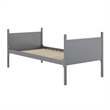 Pemberly Row Twin Over Twin Solid Wood Bunk Bed Frame for Kids in Gray