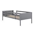 Pemberly Row Twin Over Twin Solid Wood Bunk Bed Frame for Kids in Gray