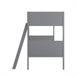 Pemberly Row Twin Over Twin Solid Wood Bunk Bed Frame for Kids in Gray