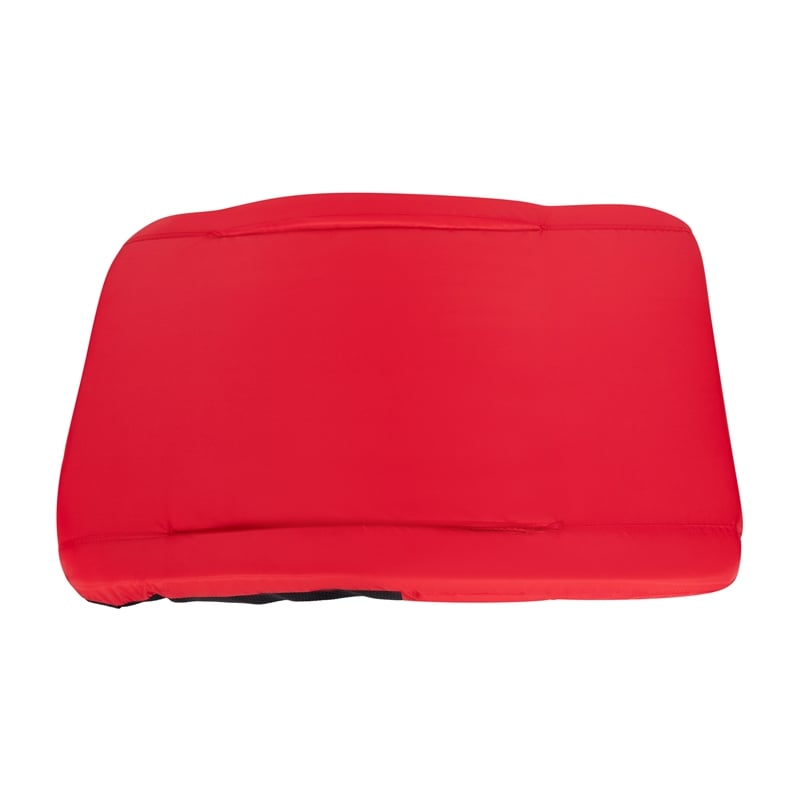 Pemberly Row Extra Wide Reclining Backpack Stadium Chair with Armrests in Red