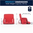 Pemberly Row 2 Pack Reclining Backpack Padded Stadium Chairs with Armrests - Red