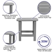 Pemberly Row Indoor/Outdoor Adirondack Side Table and 2 Chair Set in Gray