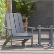 Pemberly Row Indoor/Outdoor Adirondack Side Table and 2 Chair Set in Gray